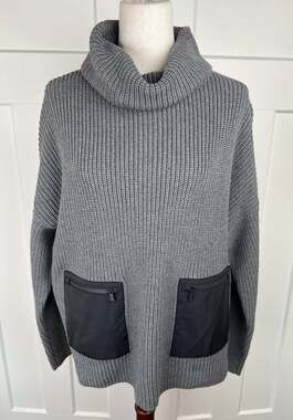 ANR+ Alp-n-Rock Brooklyn Sweater S Gray Oversized Organic Cotton Cowl Neck